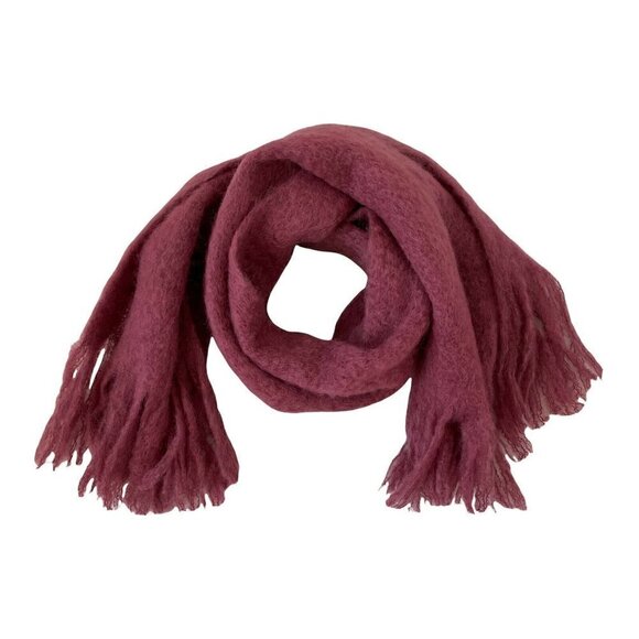 Vintage Mauve Mohair Wool Wrap Cottagecore Maiden by the Sea Shawl Boho Scarf - Picture 3 of 6